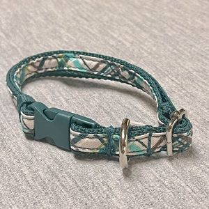 Thirty One Small Perfect Pet collar - for cats or dogs  - Sea Plaid 🐱🐶🐾💙💚